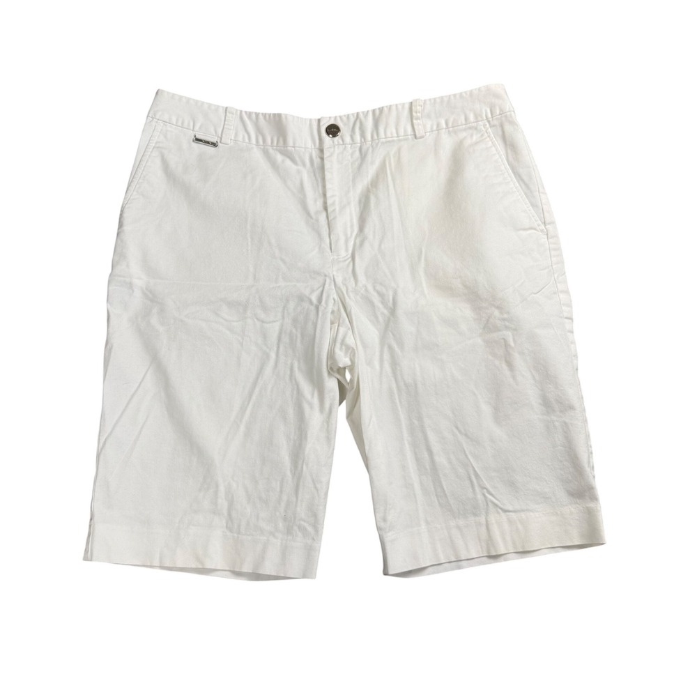 Lauren Ralph Lauren Shorts Womens 12 White Active Cotton Stretch Bermuda Walking